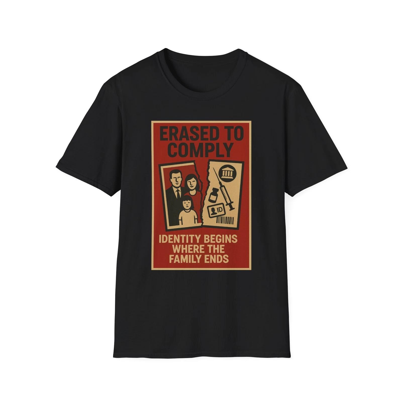 

Erased To Comply Shirt, Anti-Marxist American Pride Tee, Political Tee M