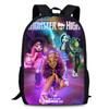 Monster High Unisex 15in Backpack Ergonomic Support Oxford Fabric Schoolbag