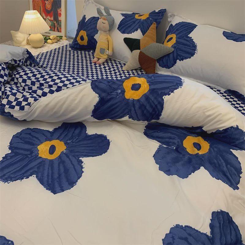 

Покрывало в скандинавском стиле, двухпредметное, туманно-серое, пододеяльник, комплект постельного белья из четырех предметов, простыни, постель для общежития, набор из трех предметов 150*200cm [single quilt cover]] X Happy Pie