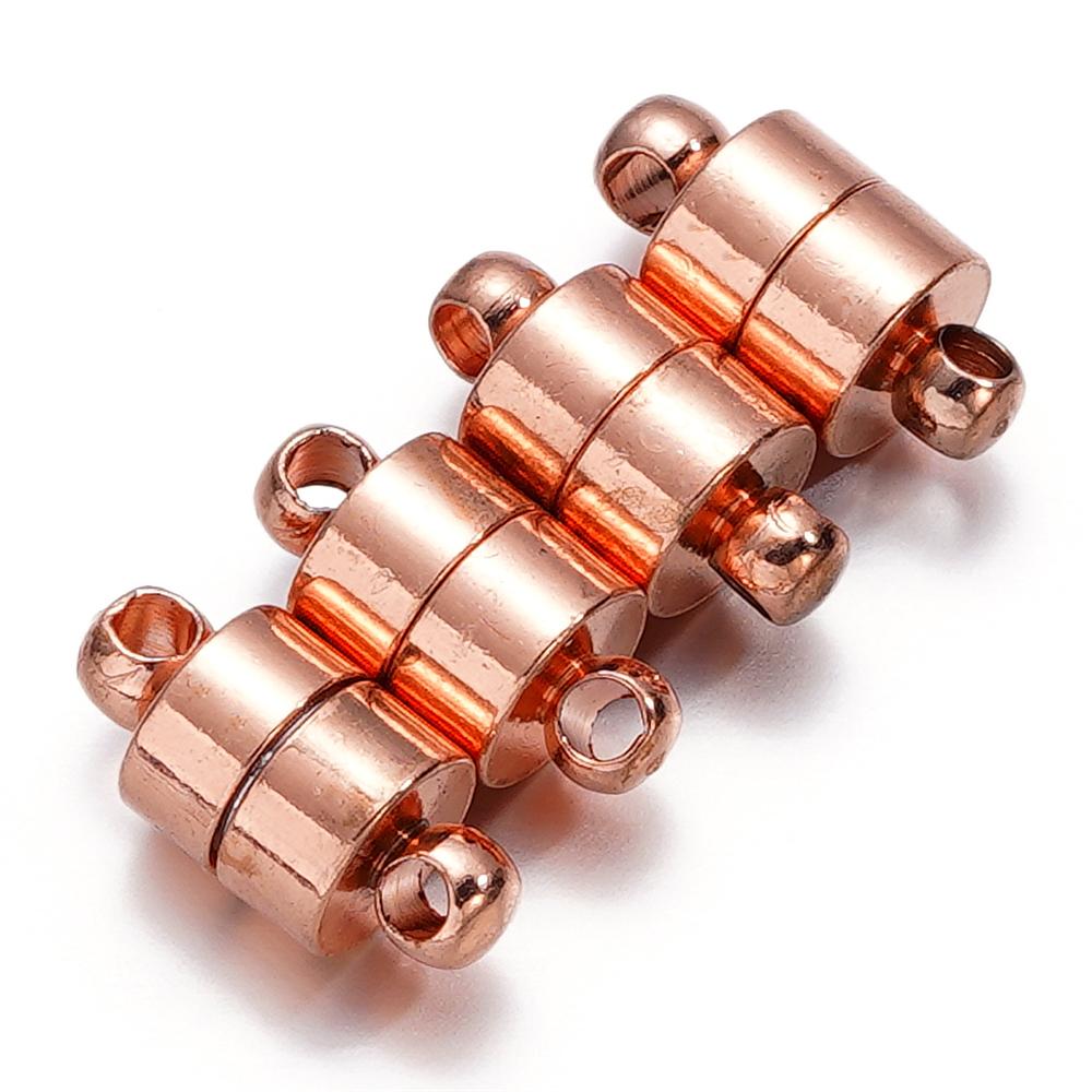 5Sets Round Strong Magnetic Clasps Fit Bracelets Necklace Rhodium End Clasp Connectors for Makings Leather Bracelet Jewelry