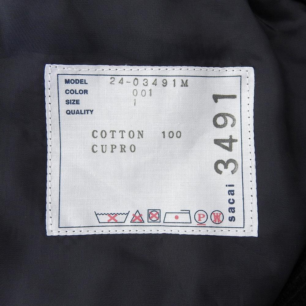 Sacai Excellent Condition Corduroy Pants Bottoms for Men, Black, Size 1, 24-03491M, 2024 Autumn/Winter. Bottoms 1 blackUsed