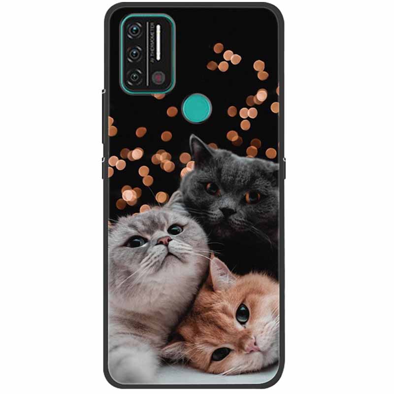 Weiche bedruckte Hülle für Umidigi A9 Pro Hülle Silikon Schutzhülle Schwarze Hüllen für Umidigi A7 Pro Niedliche Katze A9Pro A 9 A7Pro