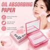 100 Sheets Facial Oil Blotting Paper Portable Mild Formula Oil Absorbing Paper With Case and Powder Puff For Skin Care