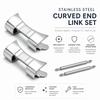 Stainless Steel Curved End Link Set Metal Wristband Curved End Bracelet Adapter  Watch Accessories