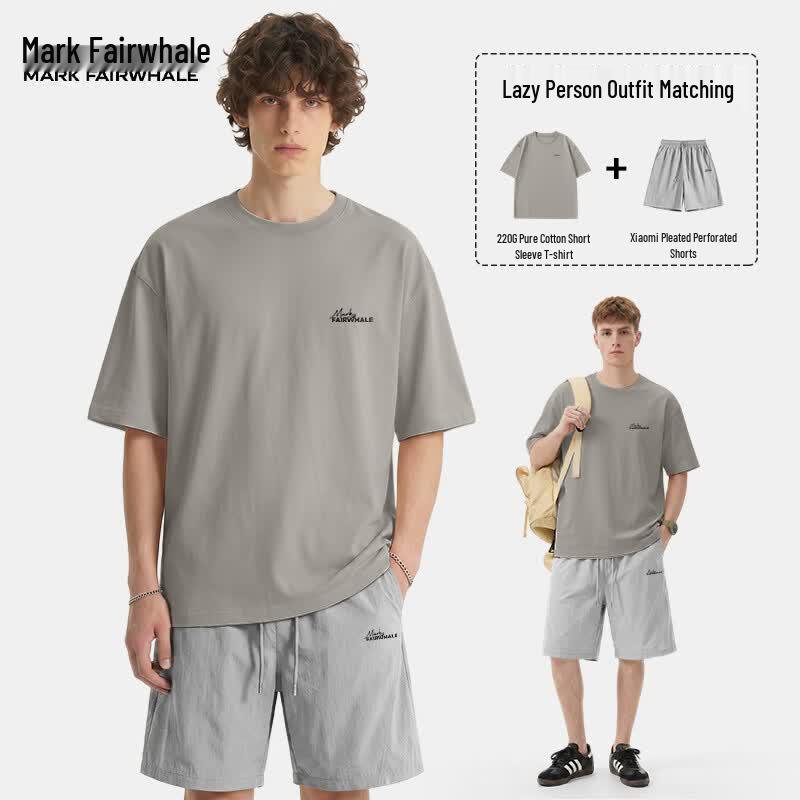 MARK FAIRWHALE Men s Loose T-shirt & Quick-Dry Shorts Set XL