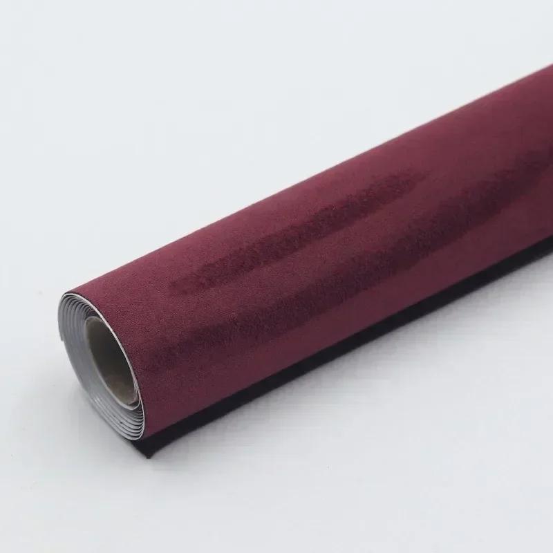Starke Haftkraft Wildleder Stoff Selbstklebend Samt Umhüllung für Auto Innenraum A/B Säule Türverkleidung Sofa Flickreparatur Schwarzes Leder