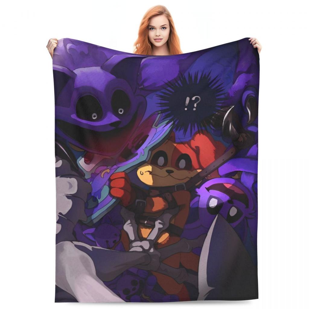 Catnap Knitted Blanket Velvet Cartoon Toy Ultra-Soft Throw Blanket for Airplane Travel Bed Rug