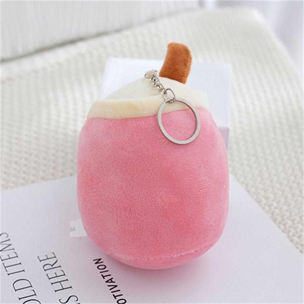 Lovely Doll Bubble Tea Keychain Stuffed Boba Fruit Tea Milk Tea Keyring Cartoon Soft Boba Doll Toys Girl Friend