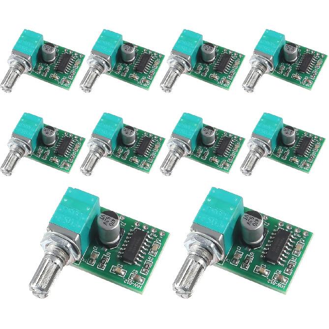 10PCS Mini PAM8403 DC 5V Audio Amplifier Handy Digital Power Amp Module Board 3W+3W Dual-Channel PAM8403 Stereo Amplifiers with Potentiometer for DIY