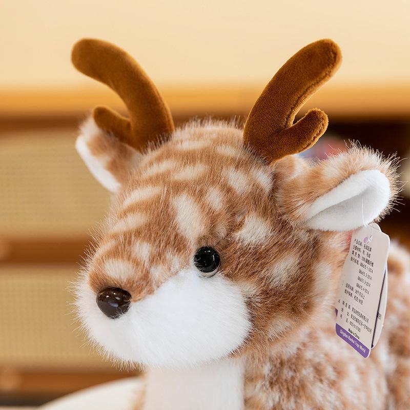 Cute Simulation Sika Deer Plush Toys Christmas Deer Toy Stuffed Animal Dolls Toys Soft Plush Pillow Home Decoration Xmas Gifs