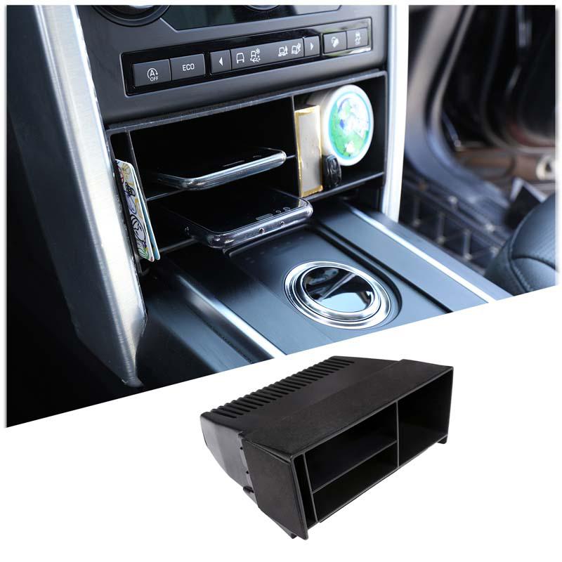 

Для Land Rover Discovery Sports 2015-АБС-пластик, черный, центральная консоль, многофункциональный ящик для хранения, лоток для телефона, автомобильные аксессуары Style A