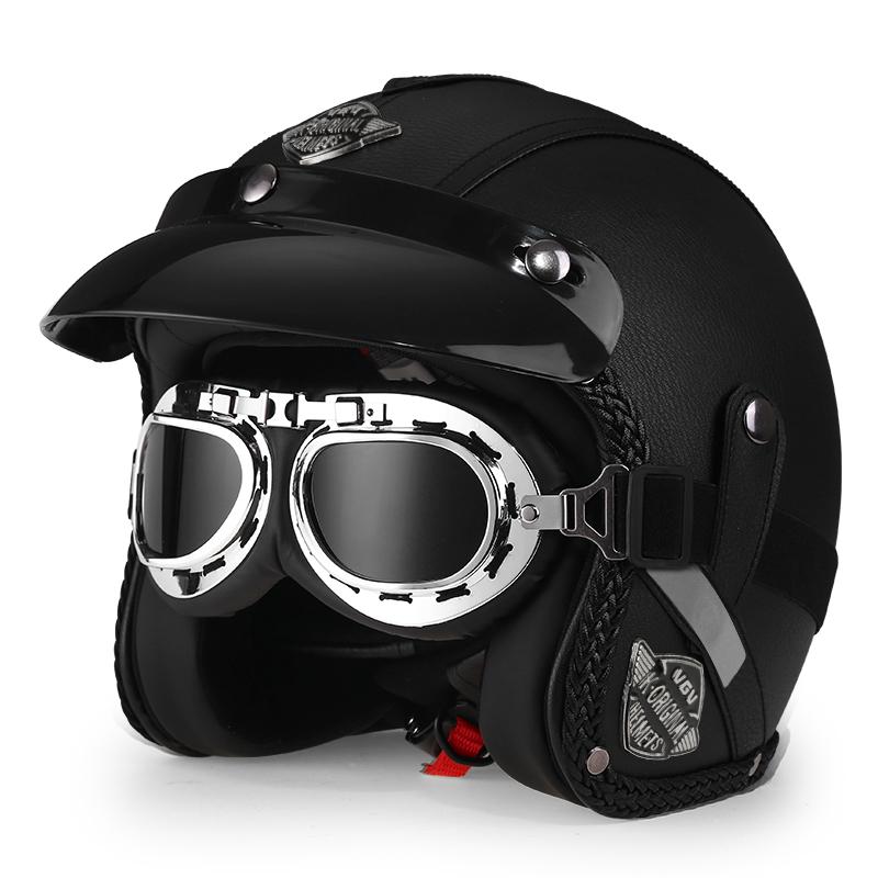 

Ретро круизный мотоциклетный шлем, мужской и женский, всесезонный универсальный для электромотоцикла, полушлем, педальный, три четверти XL чистый