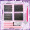 Lashes Cluster Diy Lash Extension Mixed Tray Clusters Eyelashes Fluffy Individual Lashes With Lash Bond And Seal And Tweezers