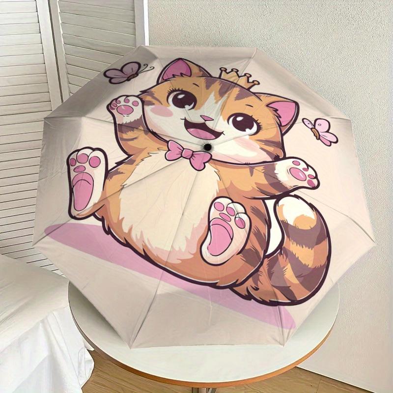 1pc Kitty Crown Themed Umbrella -Home Travel Portable Outdoor Accessories, Multi-functional Umbrella Gift081644