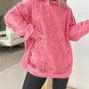 European Women's Loose Hooded Denim Pullover