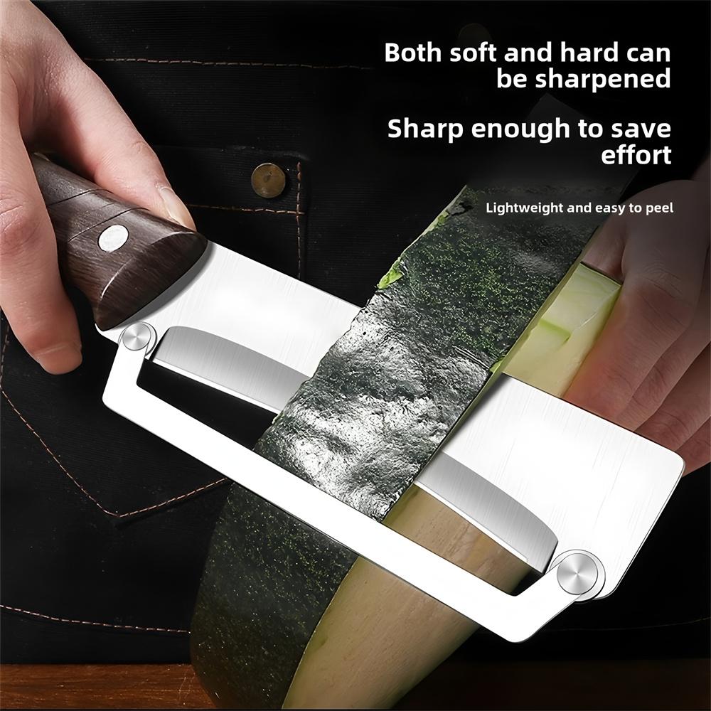 LIUZHANGYU Heavy-Duty Stainless Steel Vegetable Peeler & Slicer - Multi-Function Kitchen Tool with Straight Blade, Ergonomic Non-Slip Handle