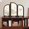 Chinese Lotus Retro Desktop Ornament: Decorative Painting for Tea Room or Home Entryway Cabinets