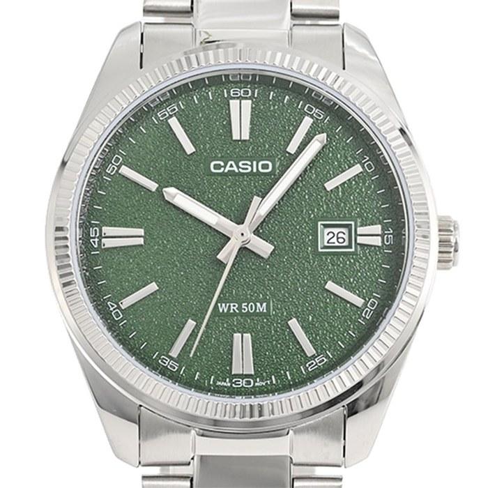 CASIO MTP-1302DA-3A Analog Quartz Standard Silver Green