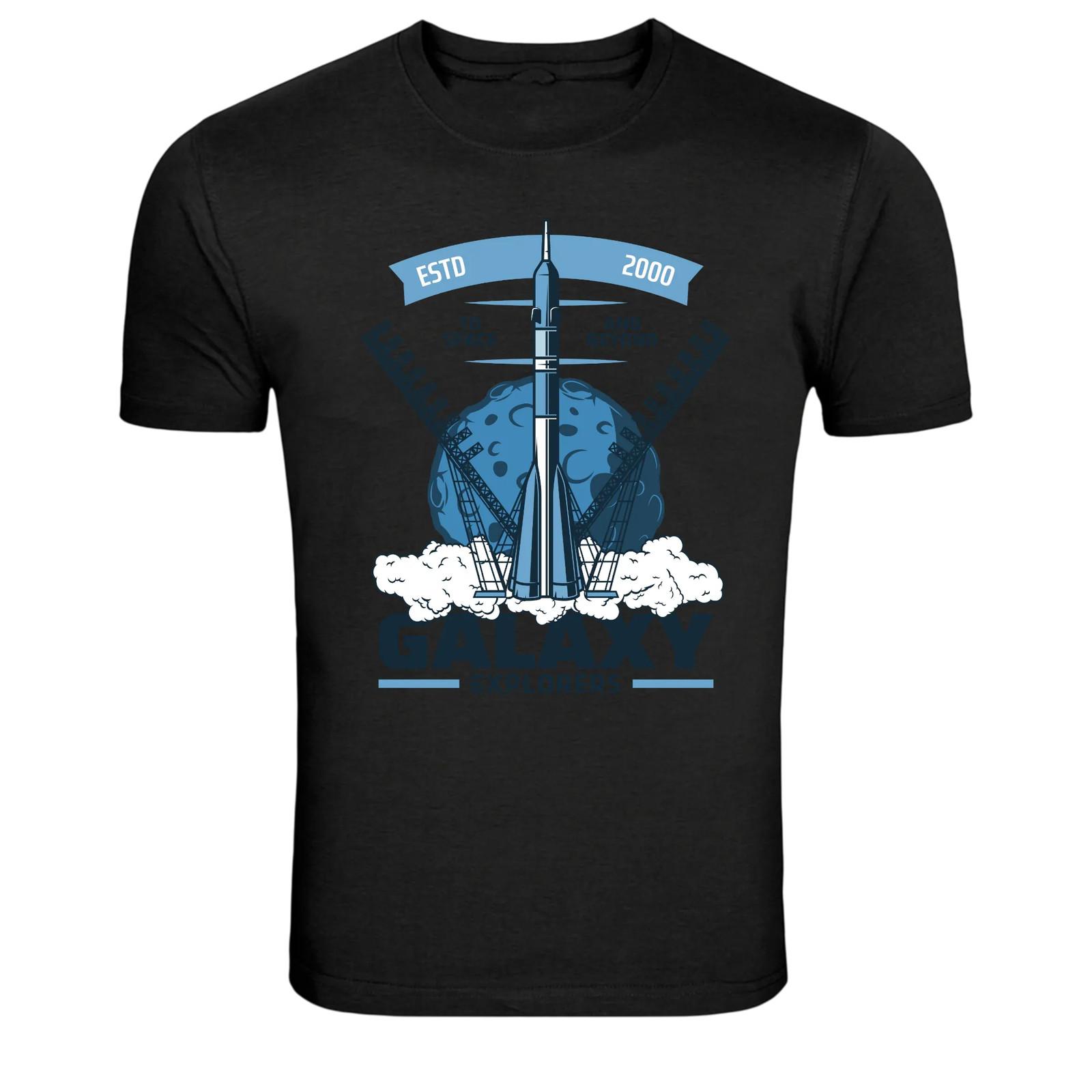 Rocket Launch Galaxy Explorers Space Graphic T Shirt S