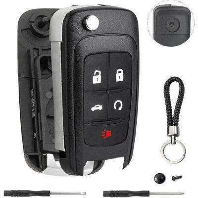 5 Button Key Fob Shell Replacement for Chevy Cruze Camaro Impala Equinox GMC Terrain Buick Regal Lacrosse 2017 2016 2015 2014 2013 2012 2011 2010