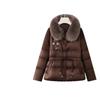 Middle-aged and elderly winter mother's fashion duck down embroidered warm top, wide too women's down jacket