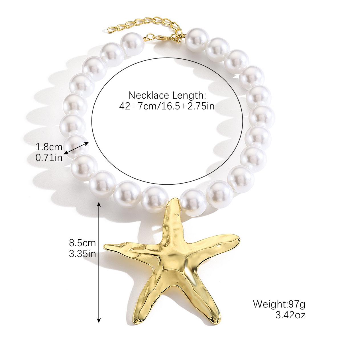 

Намисто для жінок Ювелірні вироби Геометрична морська зірка Раковина Сплав Кулон Намисто Нішевий дизайн Намисто в океанському стилі Красиве елегантне намисто для неї