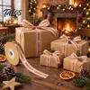 Stoffband zum Bündeln von Geschenken, Weihnachtsverpackungsband, Baumwolle und Kunstleinen, Dekoratives Band, Feiertags-Jute-Bastelverpackung, Blumengesteck