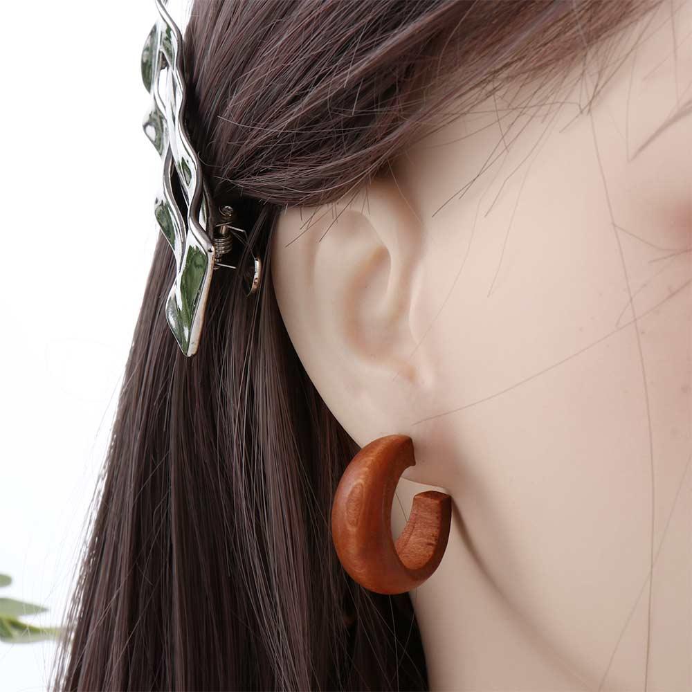 C Shape Statement Moon Big Circle Dangle Earrings Fashion  Accessories Hoop Earrings Party Jewelry