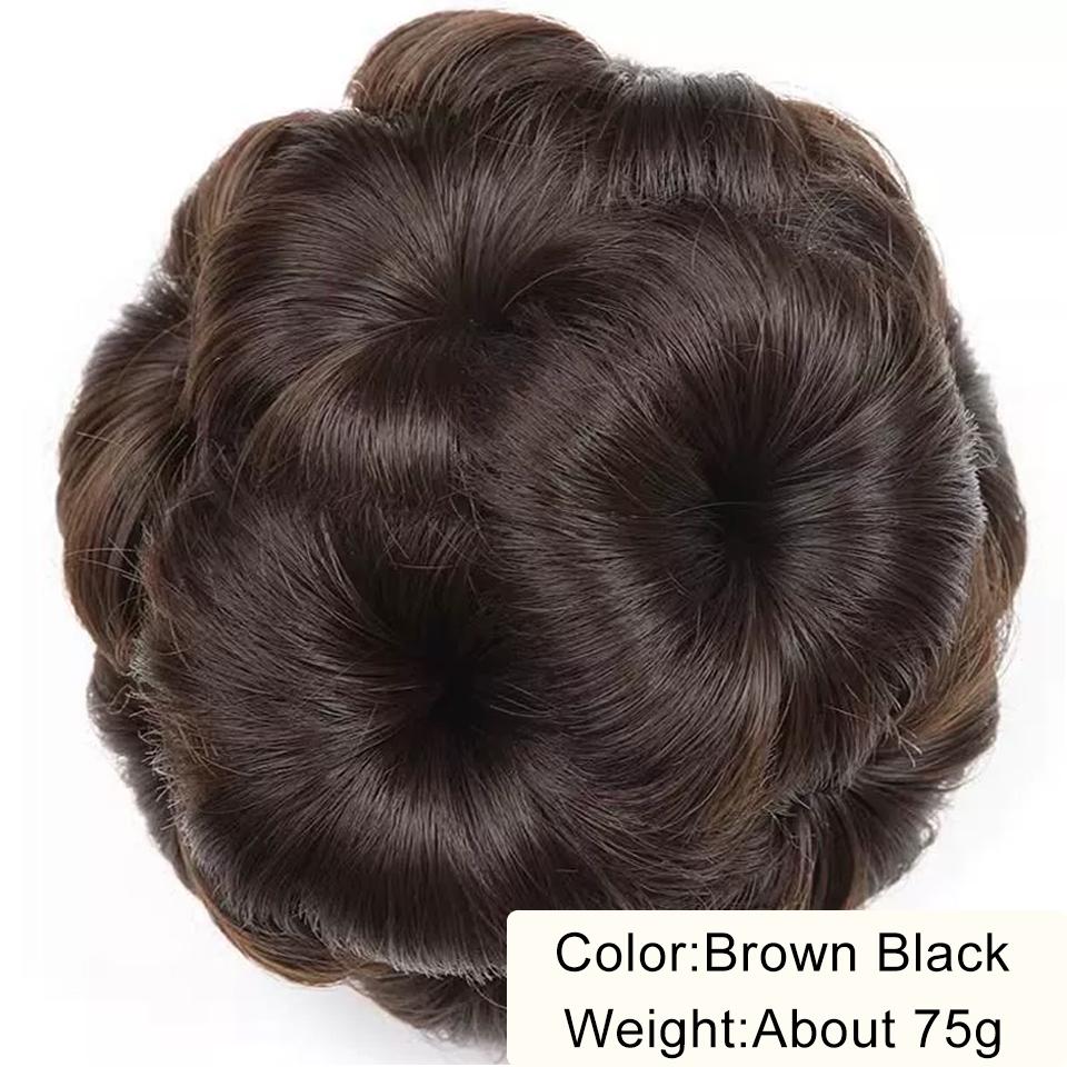 Synthetic Hair Bun Chignon Diamond Clip On Pad Updo Round Flower Donut Shape Stylish Hairpiece for Party Wedding Quick Hairstyle