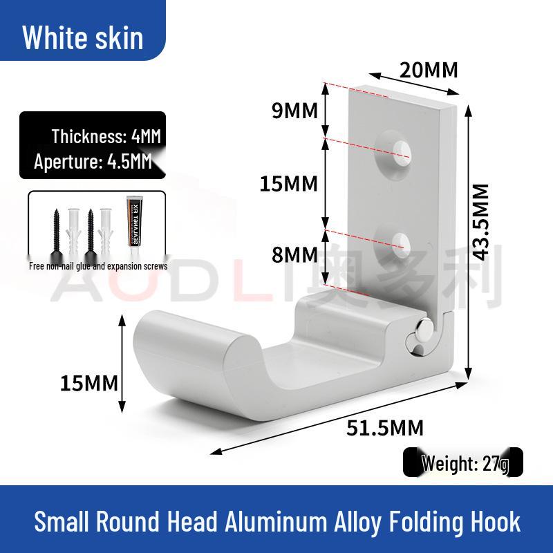 Aluminum Alloy Invisible Folding Coat Hook - Punch-Free, Multi-functional, Solid, Hidden Wall Mount