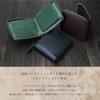Round Zipper Wallet Bifold Genuine Leather Aniline Leather Holds 12 Cards [Kapon] (British Green)