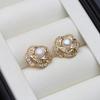 Genuine Freshwater Pearl Earrings for Women,Small Natural Stud Earrings Pearl Wife Mother Birthday Gift White