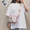 Japanse Style Kawaii Shoulder Canvas Bag Girls Student Small Mutipockets Transparent Crossbody Bags Women New