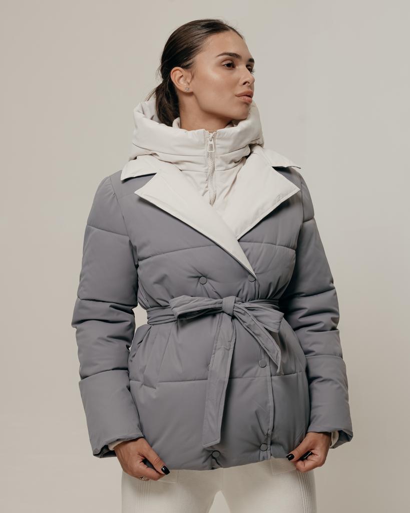 Jacket with Belt HAIZIYUAN 824 M Gray-milk