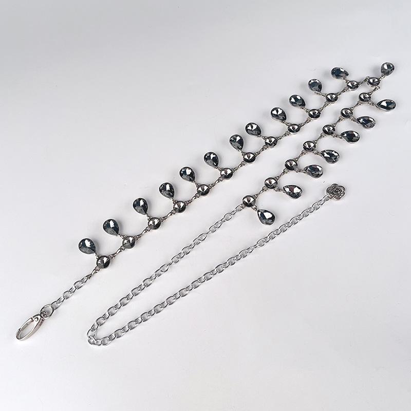 Belly Dance Waist Chain Accessories Skirt Fashionable Rhinestone Tassel High-end Crystal Metal Chain Belt for Women