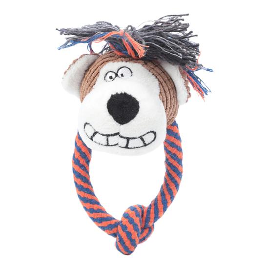 

Yousheng Dog Plush Animal Toy Squeaky Elephant Monkey Puppy Head Chew Toy Interactive Rope Knot Teething Toy for Dogs Tug-of-War Monkey