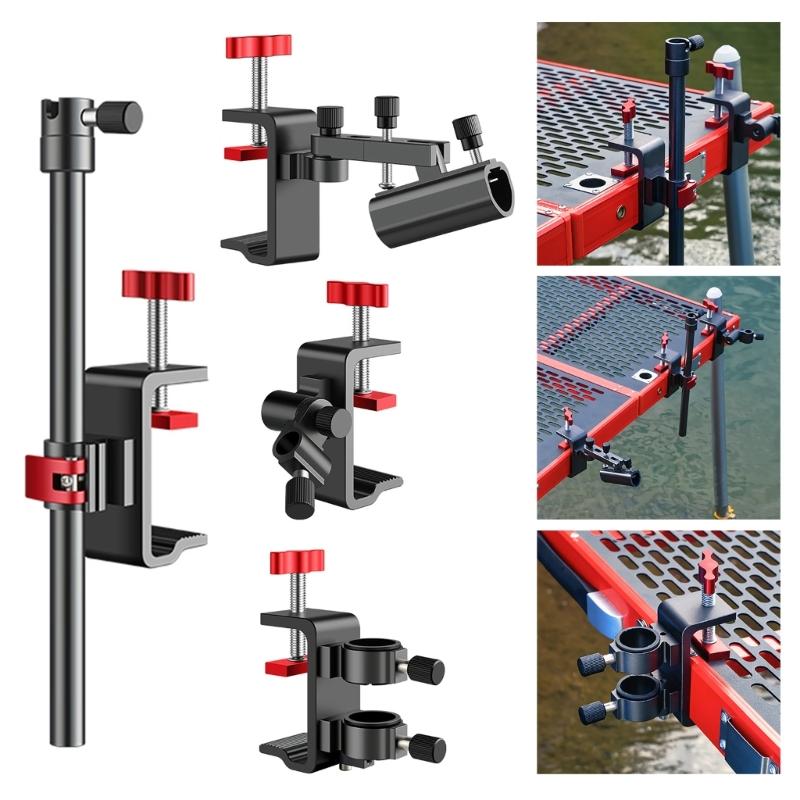 Aluminum Alloys Fishing Rod Stand Fishing Rod Corner Turret Frame Tube Fixing Clip Fishing Platform Stand Enduring