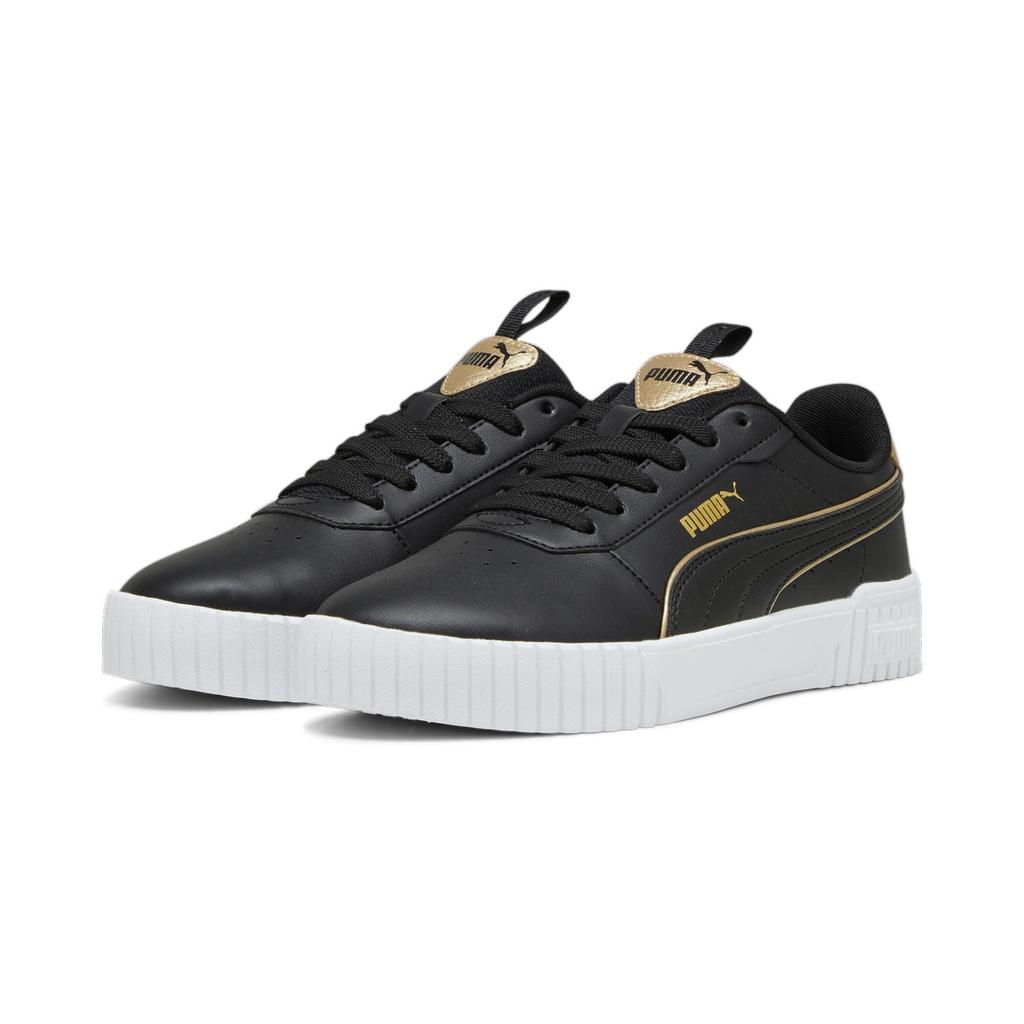 Puma Carina Metallic Sneakers 2023 Puma Size 2.0 Pop-Up (393214) Women's Fall/Winter Colorway Black/Puma Gold/Puma White, 23.5cm