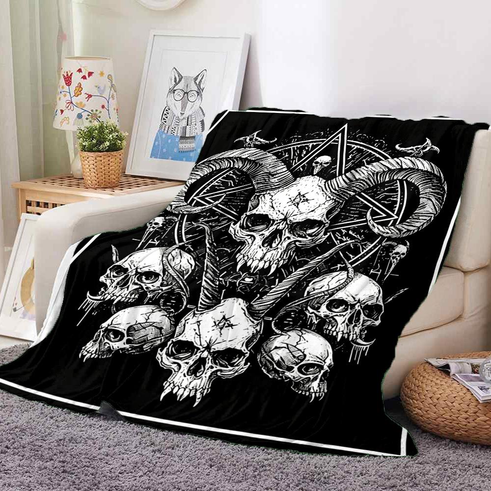 Skull Ritual Flannel Blanket Throw Blanket Soft Warm Sofa Bed Camping Home Decor Unique Christmas Gift C926207