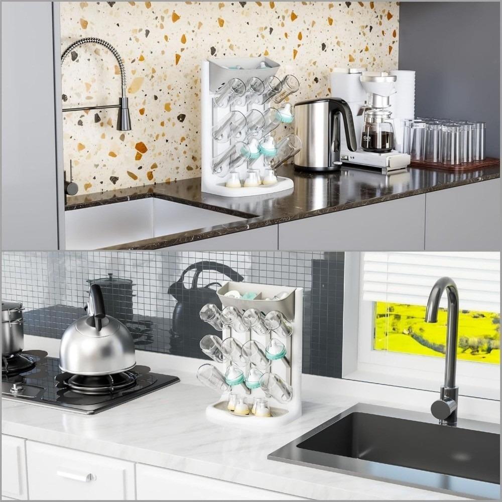 Multi Tiered Baby Bottle Drying Rack Multi-layer Storage Rack Kitchen Counter