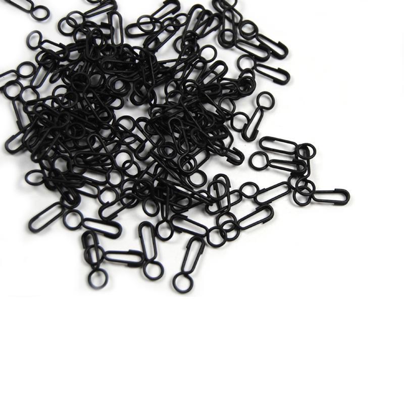 50 Stück Matt Schwarz Kurbelwirbel mit Einhänger Grobkarpfen Messing Angelzubehör Endmontage