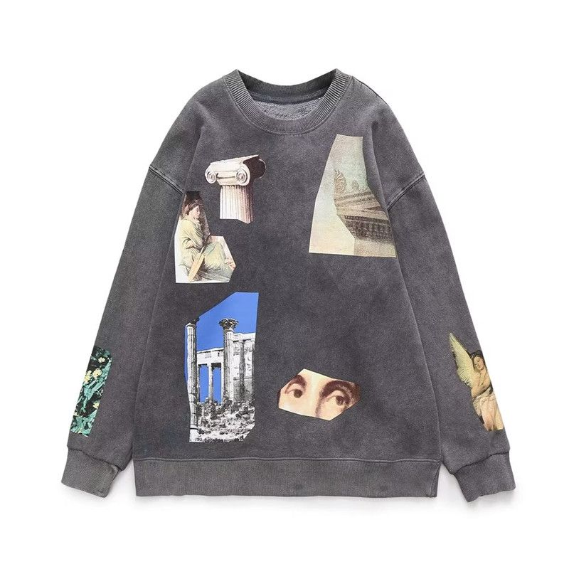 

Fashion Wind 2023 Spring New Arrival Fashion Women s Fashion Clothing round Neck Long Sleeves Print Sweatshirt 1131330 807 Figure L