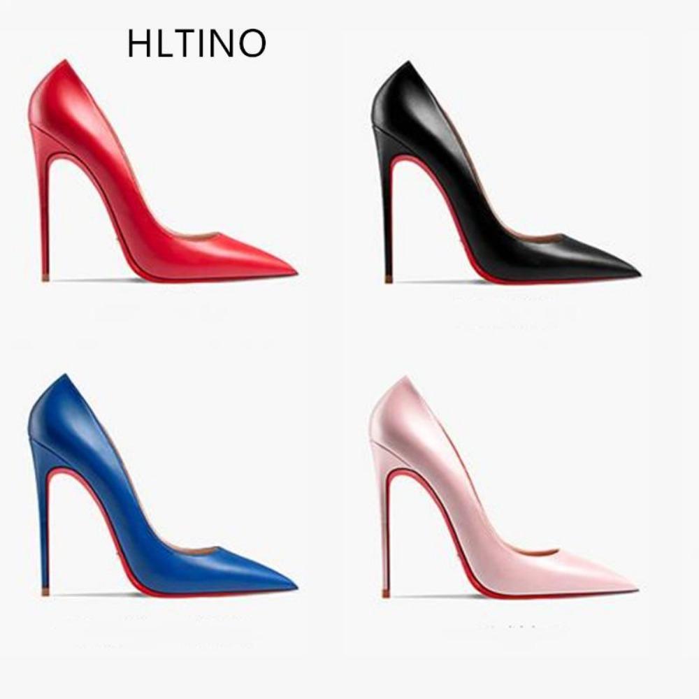 

HLTINO Sexy Women Red Bottom Shoes Ladies Needle Heel Matte Finish High Heeled Shoes for Autumn Spring Daily 40