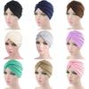 Solid Color Pleated Women Cancer Chemo Hat Beanie Turban Head Scarf Wrap Cap
