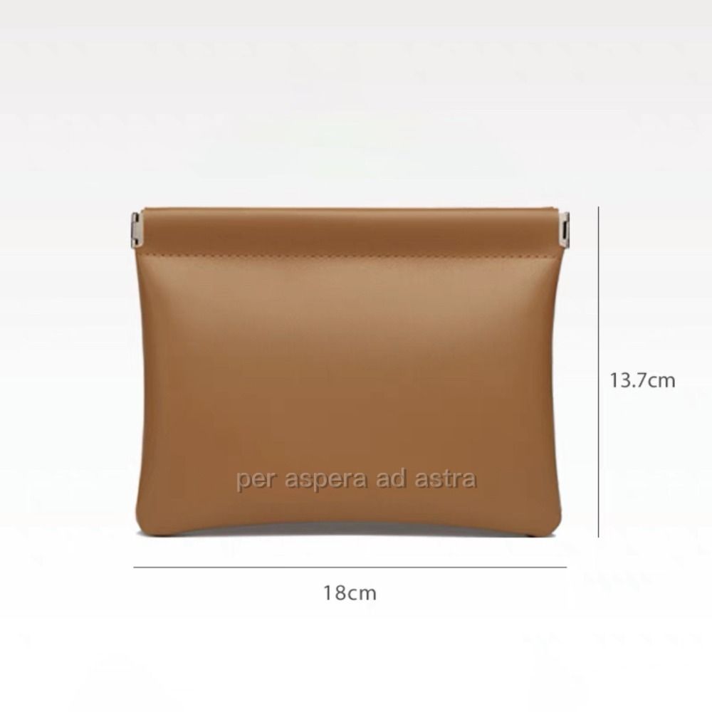 

Портативная сумка для помады Автоматическое закрытие Сумка для украшений Модная косметичка L коричневый