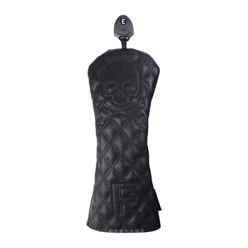 Diamond Skull Head Waterproof Golf Club Cover: Protects 1/3/5/UT Woods