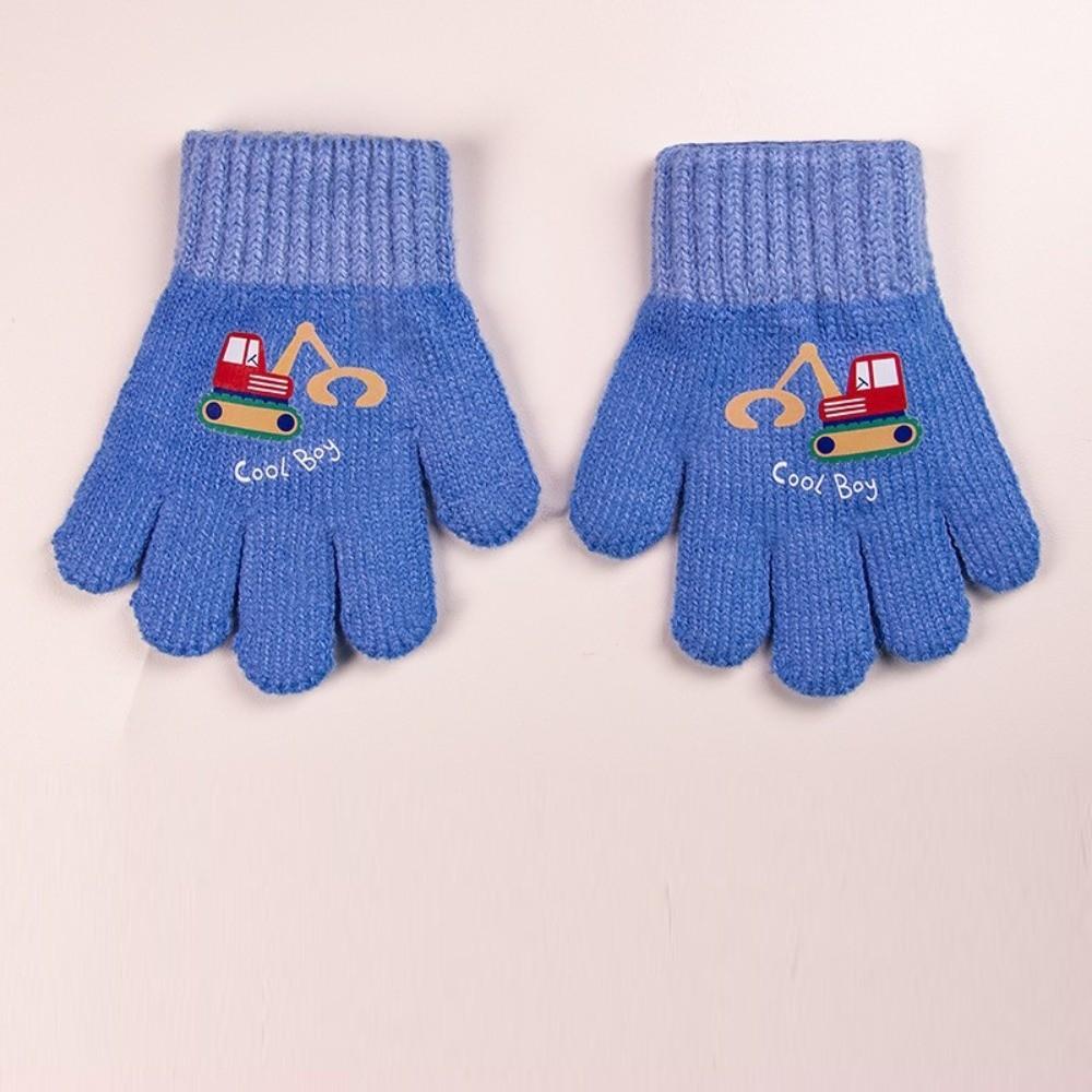 Cute Cartoon Knitted Gloves Windproof Kids Gloves Fashion Full Finger Mittens Winter