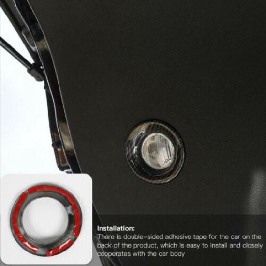 For Dodge Durango 2011- Carbon Fiber Rear Tailgate Light Lamp Cover Trim 2P