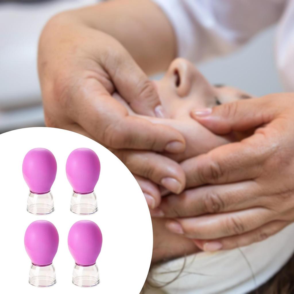 4 Pcs Facial Cupping Set, Vacuum Massage Professional Neck Muscle Set for Home,