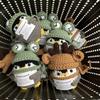 Finished Handmade Cotton Wool Frog Hat Reindeer Hat Penguin Doll Crochet Keychain